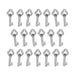 Antiqued silver key charms with trefoil tops arranged in three rows of seven, six and seven