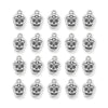 Antiqued Silver Sugar Skull Charm Set (20 Pack, 19x12mm)