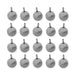 Antiqued pewter blank round charms with loops, 20 pieces arranged in a grid of four rows