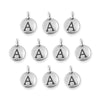Antiqued Silver Letter A Charm Set (10 Pack, 17x12mm)