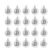 Antiqued silver letter B charms arranged in a grid of four rows of five, each round with a small loop