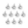 Antiqued Silver Letter C Charm Set (10 Pack, 17x12mm)