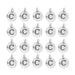 Antiqued silver letter C charms, 20 round pewter charms with loops arranged in four rows of five
