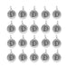 Antiqued silver letter D charms, 20 round pewter charms with loops arranged in a grid of four rows