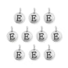 Antiqued Silver Letter E Charm Set (10 Pack, 17x12mm)
