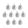 Antiqued Silver Letter H Charm Set (10 Pack, 17x12mm)