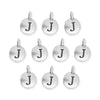 Antiqued Silver Letter J Charm Set (10 Pack, 17x12mm)
