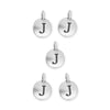 Antiqued Silver Letter J Charm Set (5 Pack, 17x12mm)
