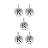 Antiqued Silver Letter K Charm Set (5 Pack, 17x12mm)
