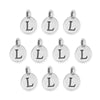 Antiqued Silver Letter L Charm Set (10 Pack, 17x12mm)