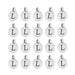 Antiqued silver letter L charms, 20 round pewter charms arranged in four rows of five