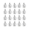 Antiqued Silver Letter L Charm Set (20 Pack, 17x12mm)