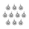 Antiqued Silver Letter M Charm Set (10 Pack, 17x12mm)