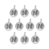 Antiqued Silver Letter N Charm Set (10 Pack, 17x12mm)