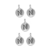 Antiqued Silver Letter N Charm Set (5 Pack, 17x12mm)