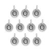 Antiqued Silver Letter O Charm Set (10 Pack, 17x12mm)