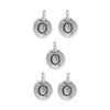 Antiqued Silver Letter O Charm Set (5 Pack, 17x12mm)