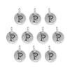 Antiqued Silver Letter P Charm Set (10 Pack, 17x12mm)