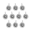 Antiqued Silver Letter Q Charm Set (10 Pack, 17x12mm)