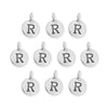 Antiqued Silver Letter R Charm Set (10 Pack, 17x12mm)