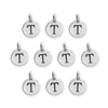 Antiqued Silver Letter T Charm Set (10 Pack, 17x12mm)