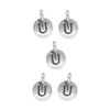 Antiqued Silver Letter U Charm Set (5 Pack, 17x12mm)