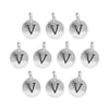 Antiqued Silver Letter V Charm Set (10 Pack, 17x12mm)