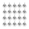 Antiqued Silver Letter V Charm Set (20 Pack, 17x12mm)