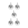 Antiqued Silver Letter V Charm Set (5 Pack, 17x12mm)