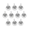 Antiqued Silver Letter W Charm Set (10 Pack, 17x12mm)