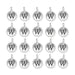 Antiqued silver letter W charms arranged in a grid of four rows, showing the round face and top loop