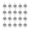 Antiqued Silver Letter W Charm Set (20 Pack, 17x12mm)