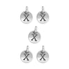 Antiqued Silver Letter X Charm Set (5 Pack, 17x12mm)