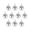 Antiqued Silver Letter Y Charm Set (10 Pack, 17x12mm)