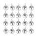 Antiqued silver letter Y charms, 20 round pewter charms arranged in four rows of five