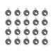 Antiqued silver Aquarius zodiac charms arranged in four rows of five, showing the water jug design on round pewter