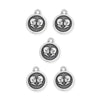 Antiqued Silver Gemini Zodiac Charm Set (5 Pack, 19x16mm)
