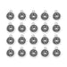 Antiqued silver Cancer zodiac charms with crab design, twenty round pewter charms arranged in four rows