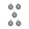 Antiqued Silver Leo Zodiac Charm Set (5 Pack, 19x16mm)
