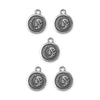 Antiqued Silver Virgo Zodiac Charm Set (5 Pack, 19x16mm)