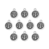 Antiqued Silver Libra Zodiac Charm Set (10 Pack, 19x16mm)