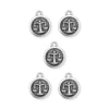 Antiqued Silver Libra Zodiac Charm Set (5 Pack, 19x16mm)