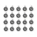 Antiqued silver Scorpio zodiac charms with scorpion design, twenty round pewter charms in four rows