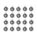 Antiqued silver Sagittarius zodiac charms with archer design, 20 charms arranged in four rows