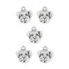 Antiqued Silver Spot Dog Face Charm Set (5 Pack, 17x15mm)