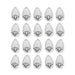 Antiqued silver lotus petal charms, twenty teardrop pewter charms arranged in four rows of five