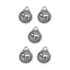 Antiqued Silver Chai Charm Set (5 Pack, 24x20mm)