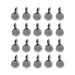 Antiqued pewter full moon charms with hammered texture and top loop, arranged in four rows of five
