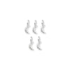Shiny Silver Crescent Moon Charm Set (5 Pack, 10x4mm)