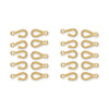 24K Gold Plated Beaded Hook & Eye Clasp Sets (10 Pack, 14x7mm)